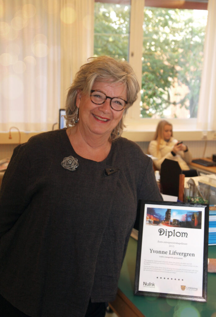 Hon blev årets entreprenörskapslärare i Linköping yvonnelifvergren