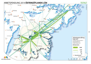 Allt fler pendlar till Östergötland från Stockholm östergötland 2014 totalt web