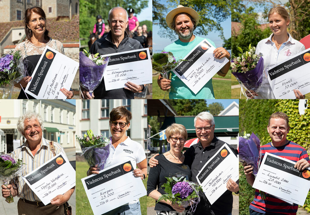 Pengaregn över Vadstena Sparbanks stipendiater ovationspristagaregruppbildwebb2